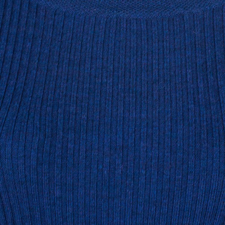 Pre Owned Tory Burch Navy Sienna Silk And Cashmere-Blend Peplum Sweater M