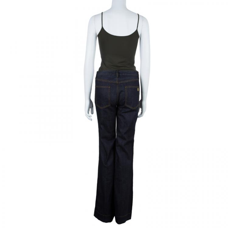 Pre Owned Tory Burch Blue Denim High Waist Flare Jeans S