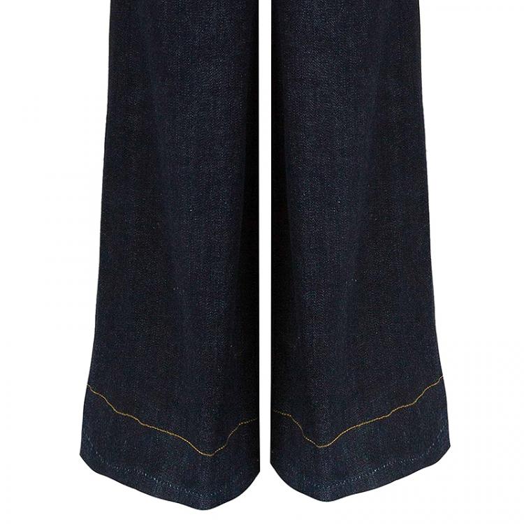 Pre Owned Tory Burch Blue Denim High Waist Flare Jeans S