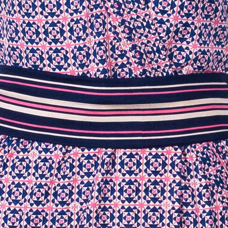 Pre Owned Tory Burch Tile Print Wrap Style Dress XS