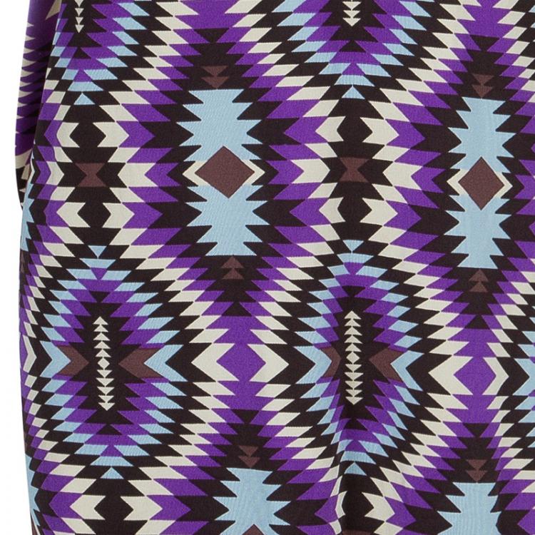 Pre Owned Tory Burch Multicolor Abstract Print Short Sleeve Dress L