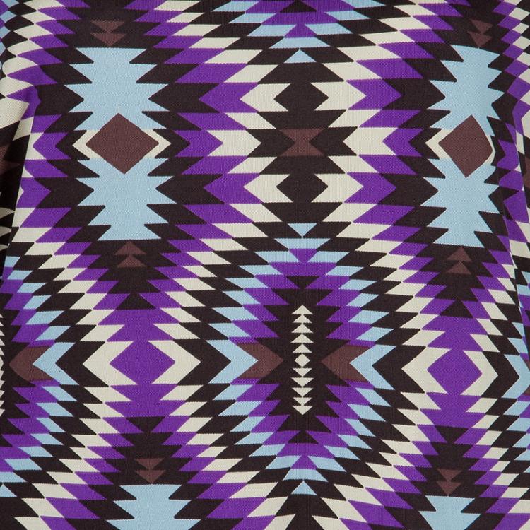 Pre Owned Tory Burch Multicolor Abstract Print Short Sleeve Dress L