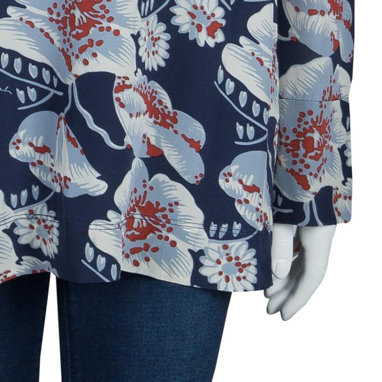 Pre Owned Tory Burch Floral Print Top L