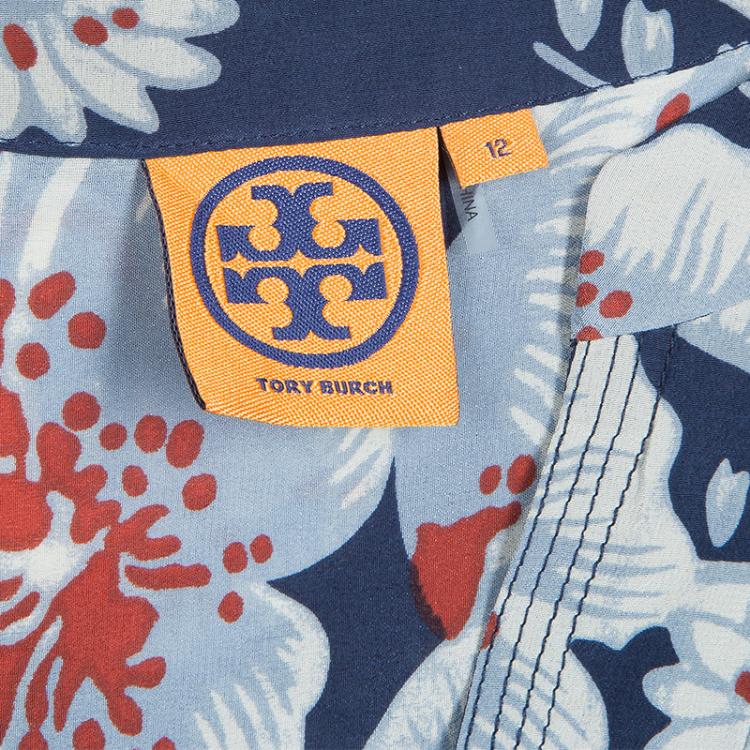 Pre Owned Tory Burch Floral Print Top L