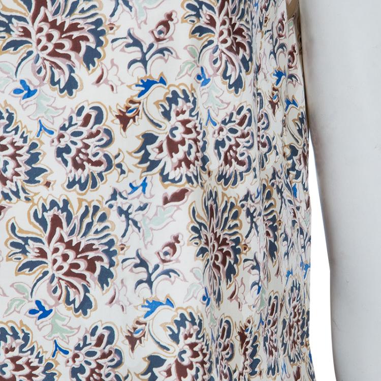 Pre Owned Tory Burch Floral Print Embellished Sleeveless Top M