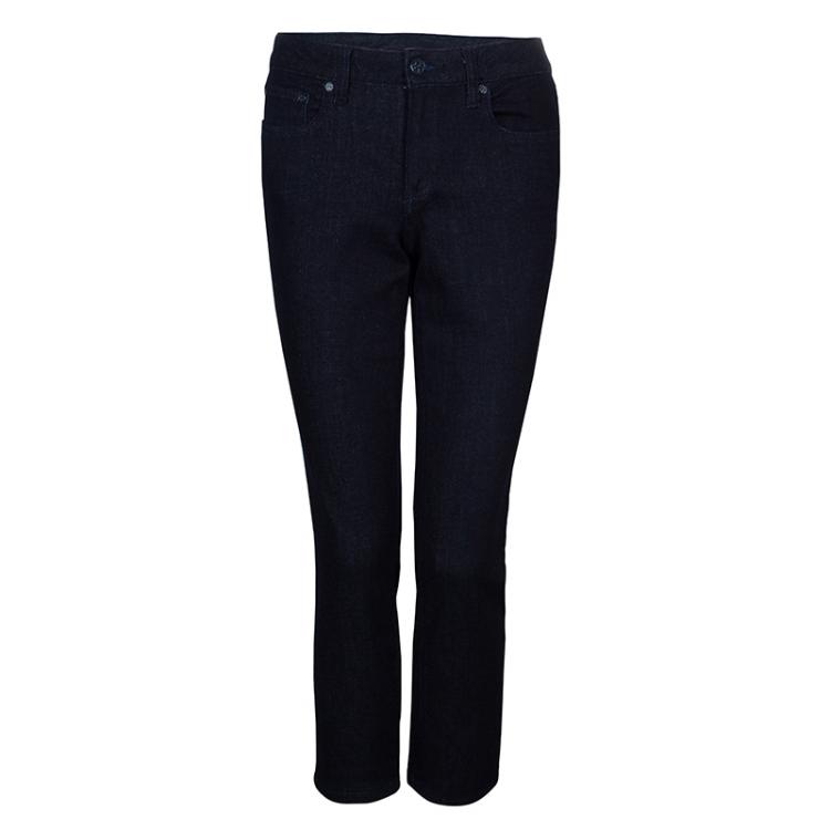 Pre Owned Tory Burch  Blue Dark Wash Denim Slim Fit Cropped Jeans M