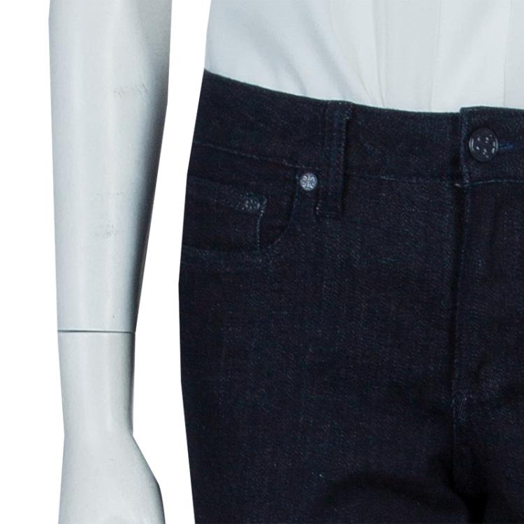 Pre Owned Tory Burch  Blue Dark Wash Denim Slim Fit Cropped Jeans M