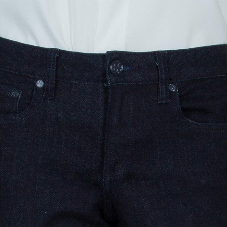 Pre Owned Tory Burch  Blue Dark Wash Denim Slim Fit Cropped Jeans M