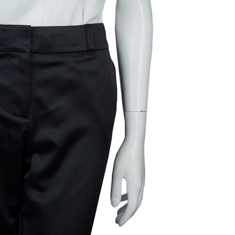 Pre Owned Tory Burch Black Satin Trousers L