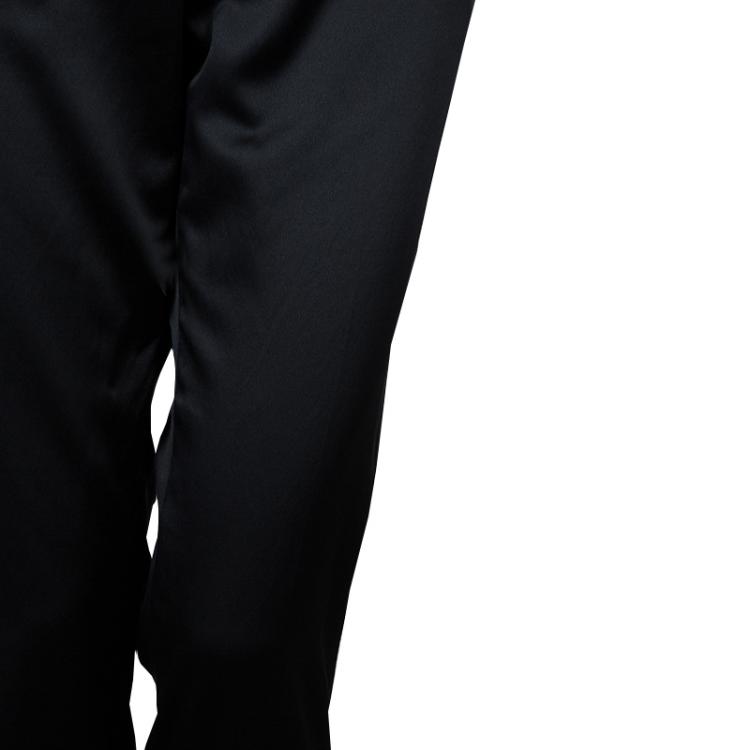 Pre Owned Tory Burch Black Satin Trousers L