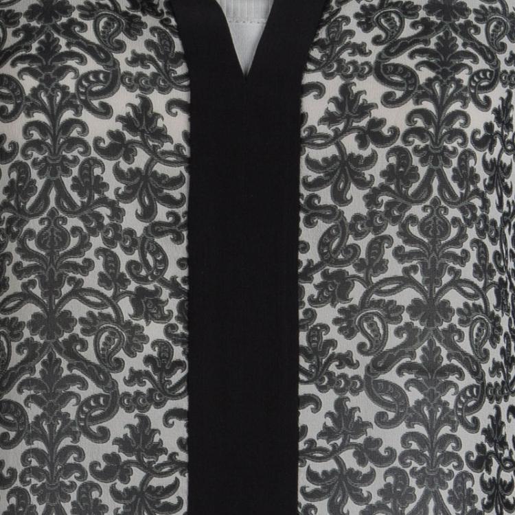 Pre Owned Tory Burch Paisley Printed Chiffon Long Sleeve Blouse M