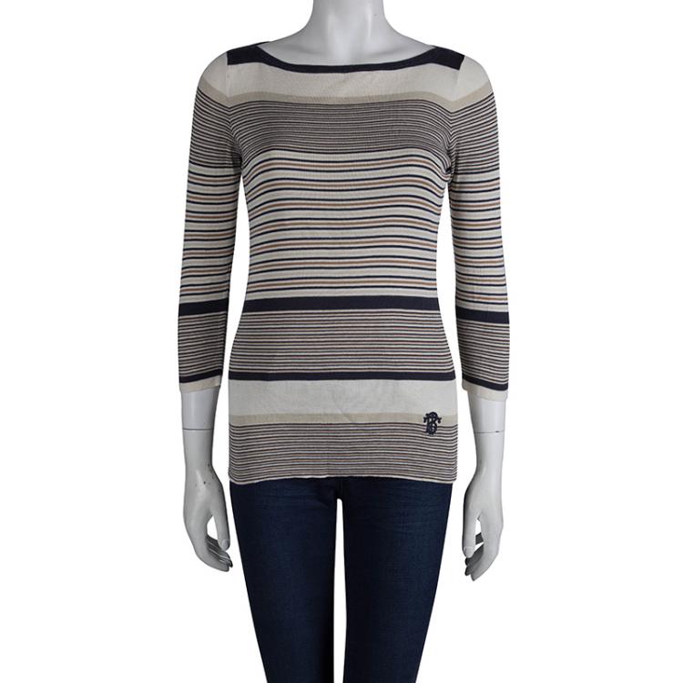 Pre Owned Tory Burch Multicolor Striped Sweater S