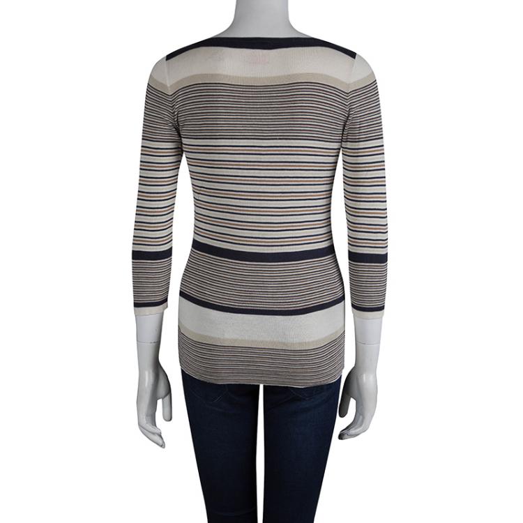 Pre Owned Tory Burch Multicolor Striped Sweater S