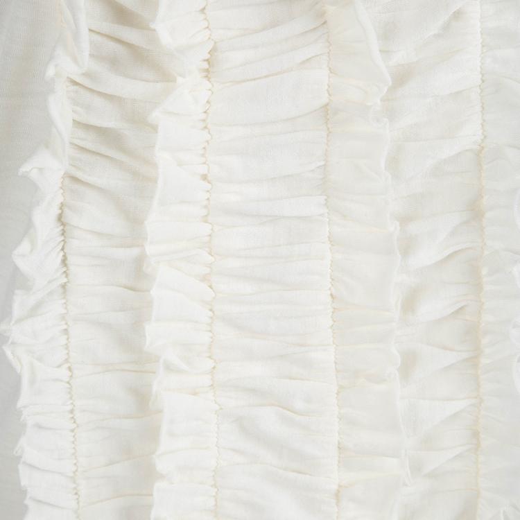 Pre Owned Tory Burch Off White Ruffle Front Detail Sleeveless Top XL