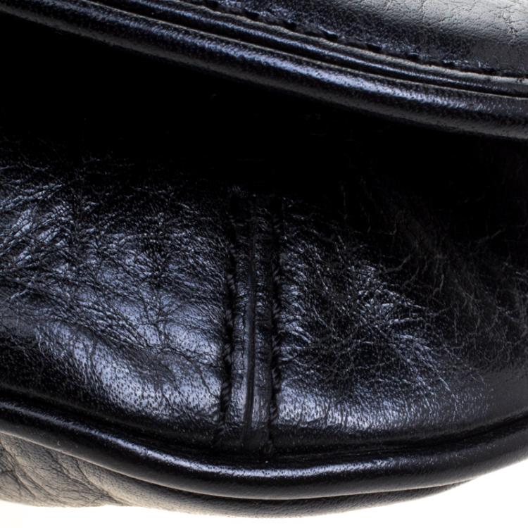 Pre Owned Tory Burch Black Leather Reva Logo Crossbody Bag