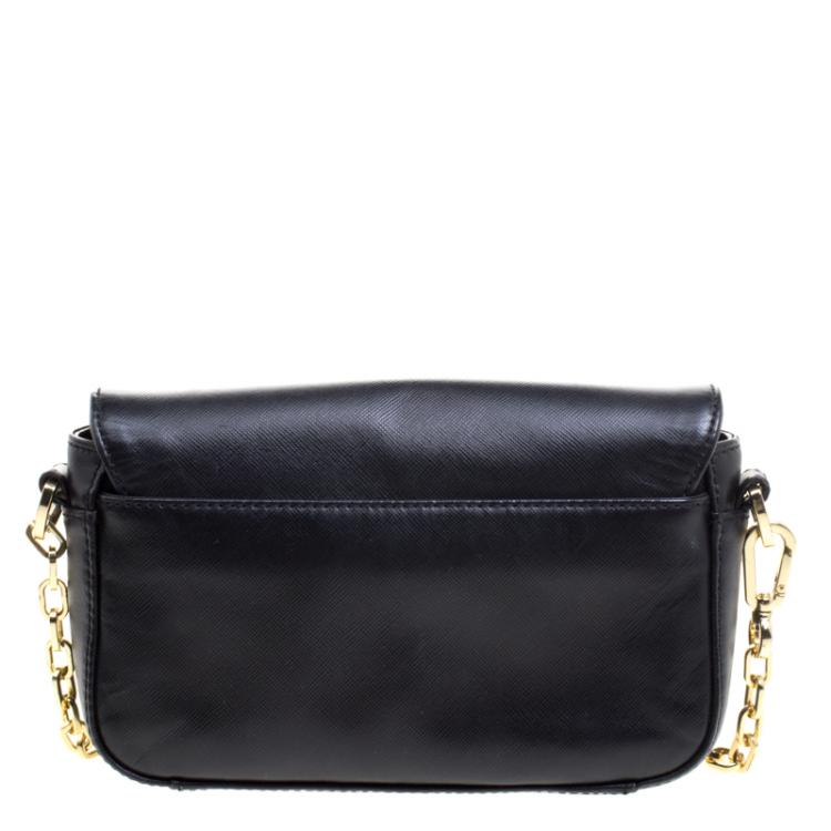 Pre Owned Tory Burch Black Leather Robinson Crossbody Bag