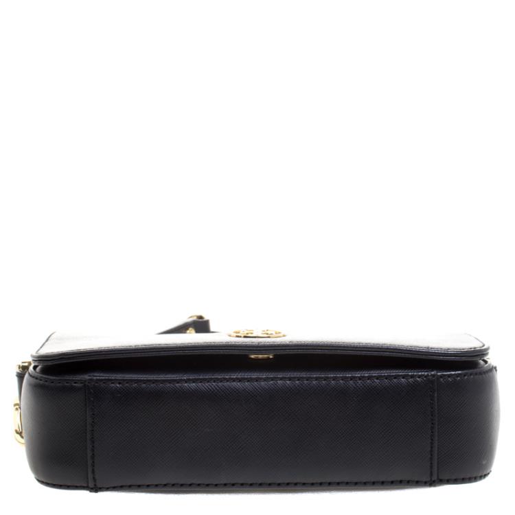 Pre Owned Tory Burch Black Leather Robinson Crossbody Bag