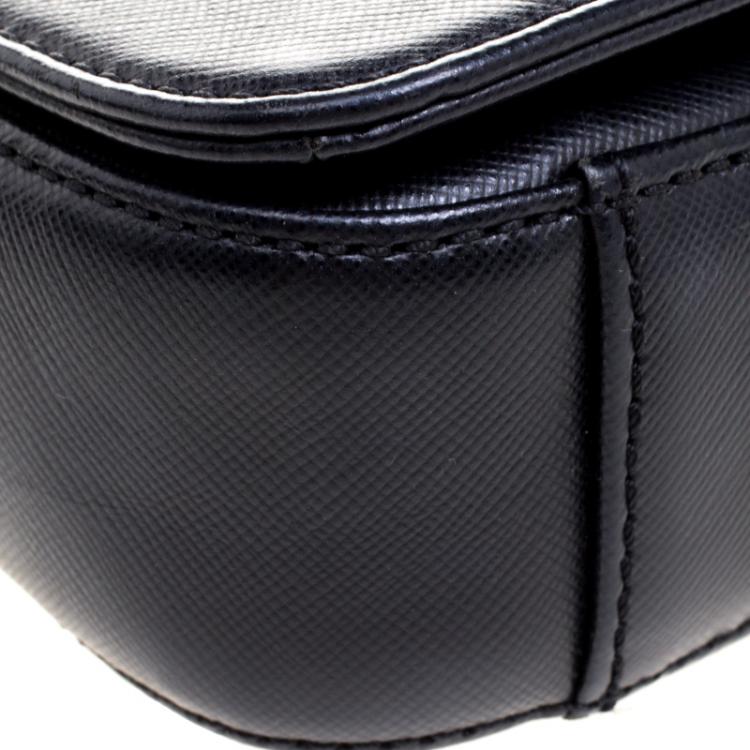 Pre Owned Tory Burch Black Leather Robinson Crossbody Bag