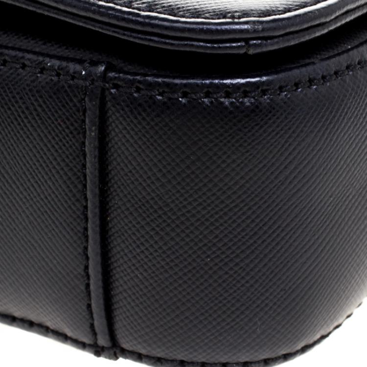 Pre Owned Tory Burch Black Leather Robinson Crossbody Bag