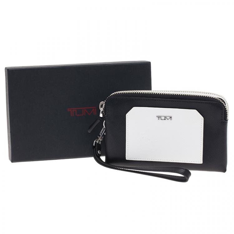 Pre Owned Tumi Two Tone Double Zip iPhone Wristlet Case 