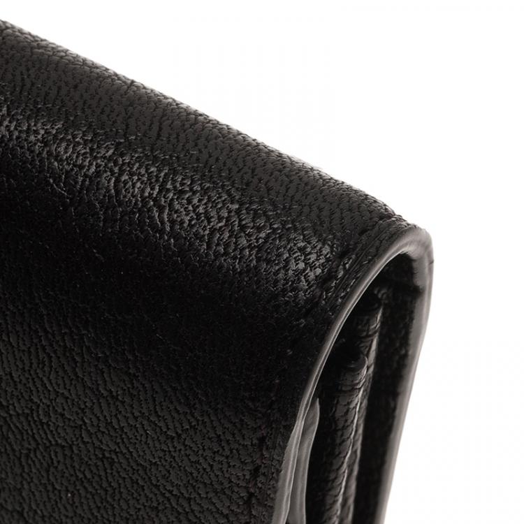 Pre Owned Tumi Black Leather Chelsea Continental Flap Wallet