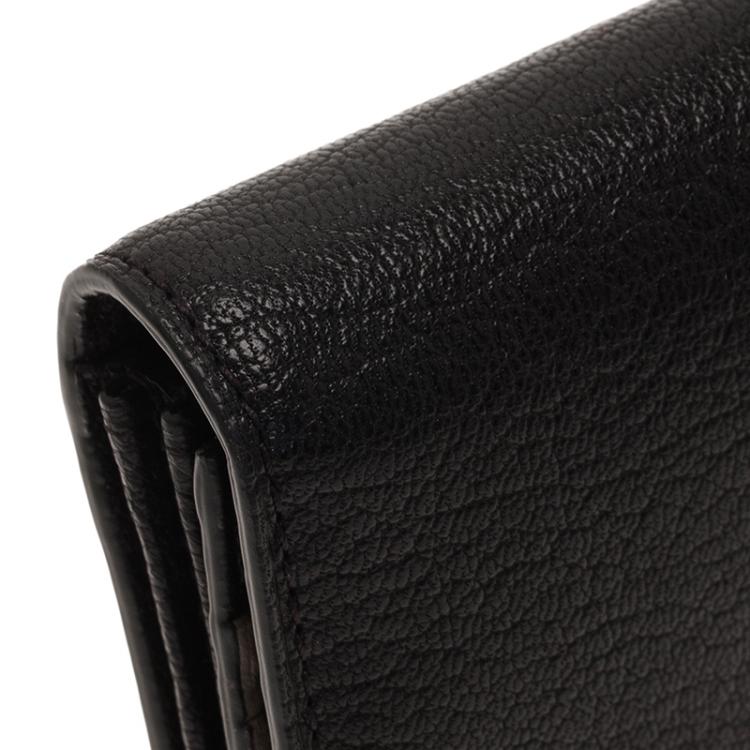 Pre Owned Tumi Black Leather Chelsea Continental Flap Wallet