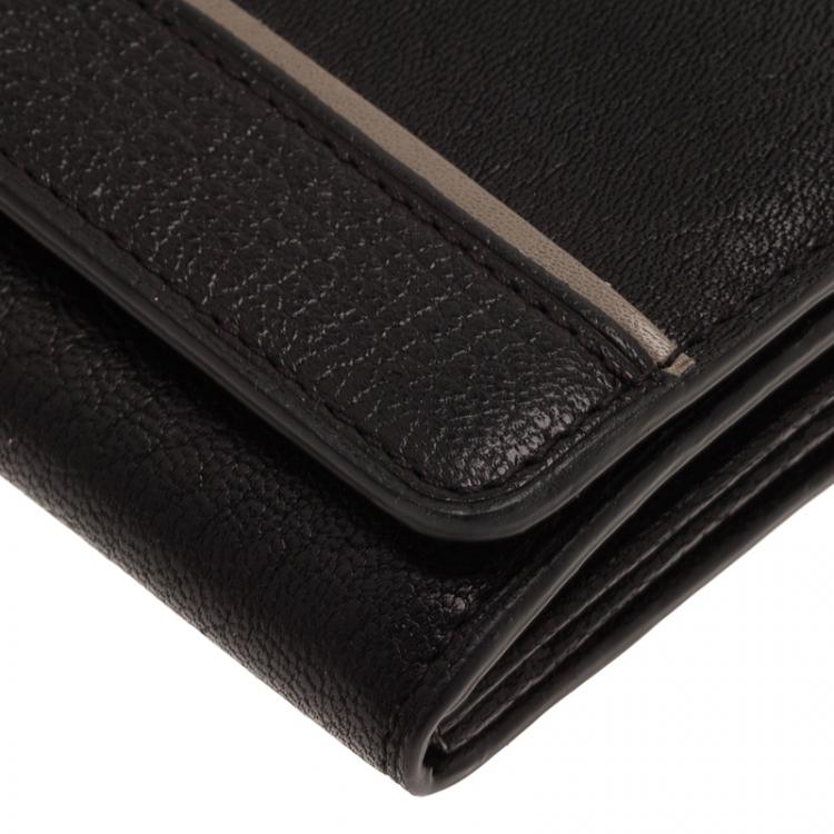 Pre Owned Tumi Black Leather Chelsea Continental Flap Wallet