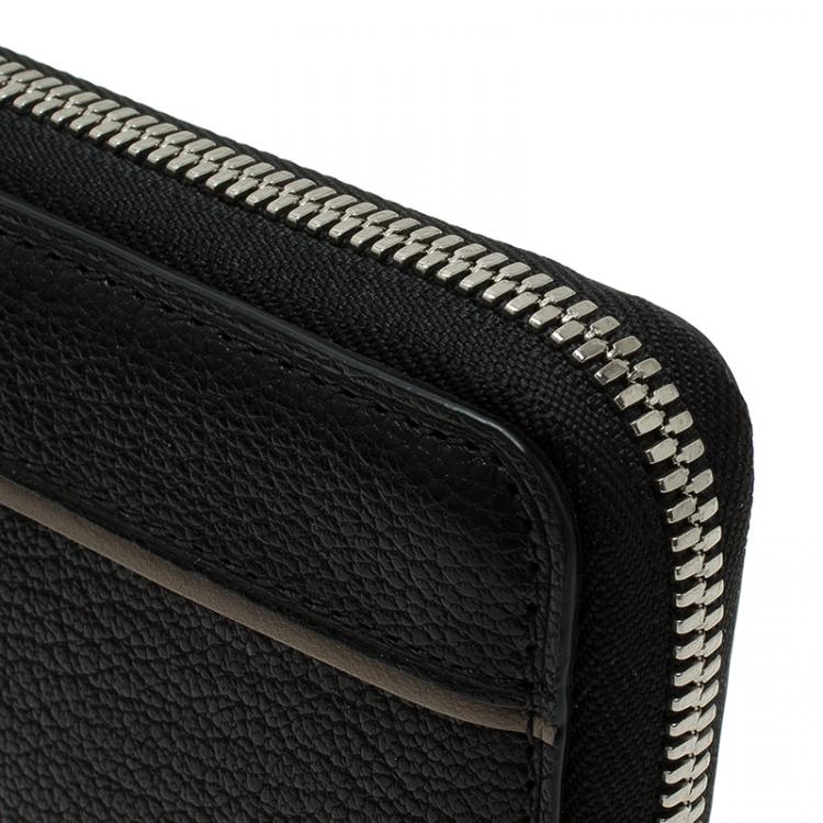 Pre Owned Tumi Black Leather Zip Around Wallet