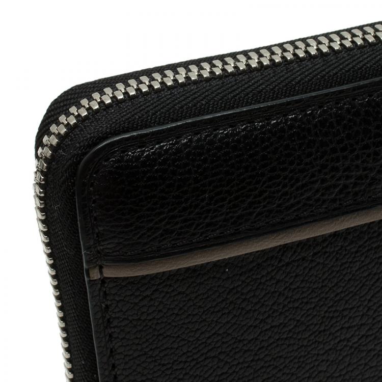 Pre Owned Tumi Black Leather Zip Around Wallet