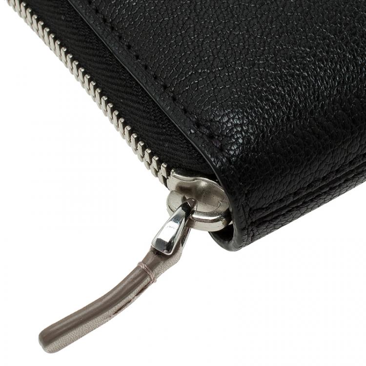 Pre Owned Tumi Black Leather Zip Around Wallet