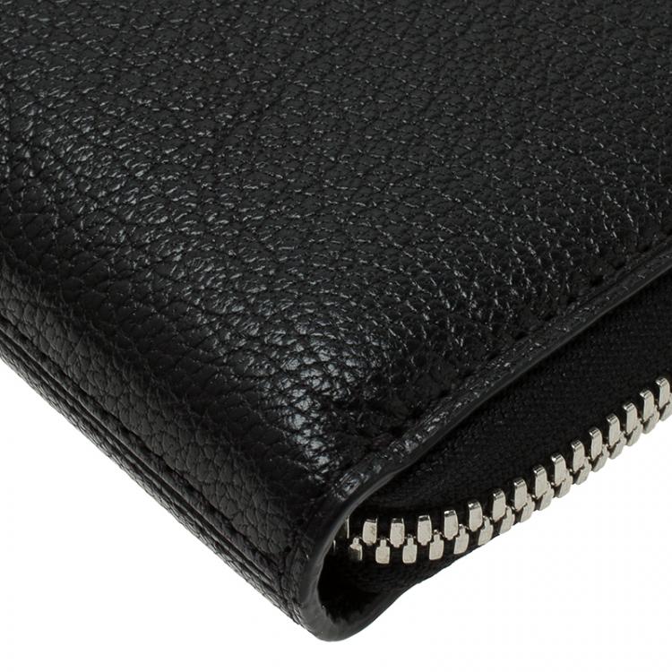 Pre Owned Tumi Black Leather Zip Around Wallet