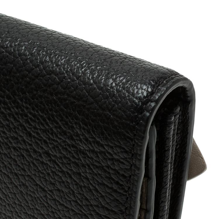 Pre Owned Tumi Black Leather Chelsea Continental Flap Wallet