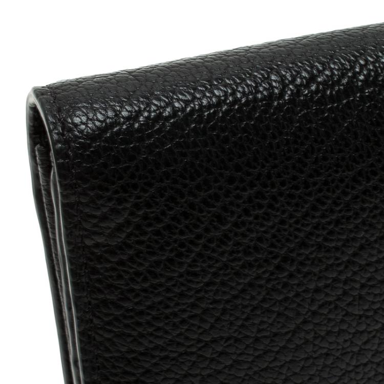 Pre Owned Tumi Black Leather Chelsea Continental Flap Wallet