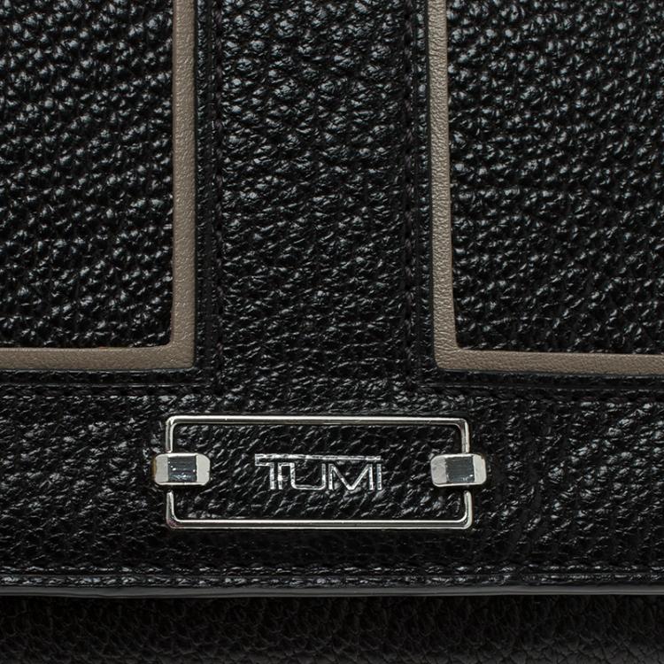 Pre Owned Tumi Black Leather Chelsea Continental Flap Wallet