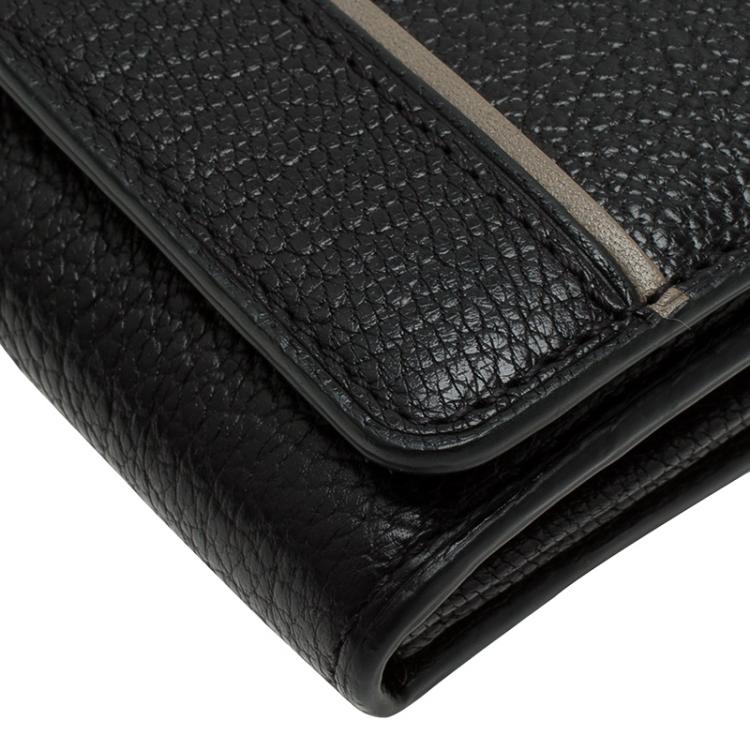 Pre Owned Tumi Black Leather Chelsea Continental Flap Wallet