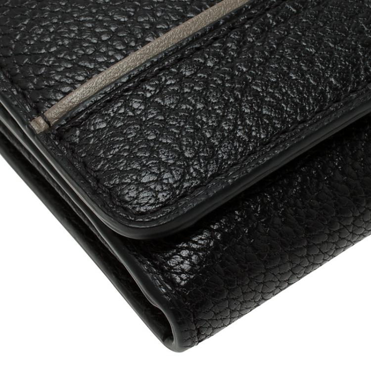 Pre Owned Tumi Black Leather Chelsea Continental Flap Wallet