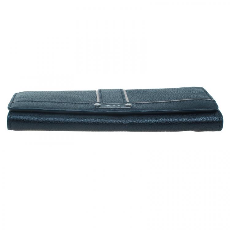 Pre Owned Tumi Black Leather Chelsea Continental Flap Wallet