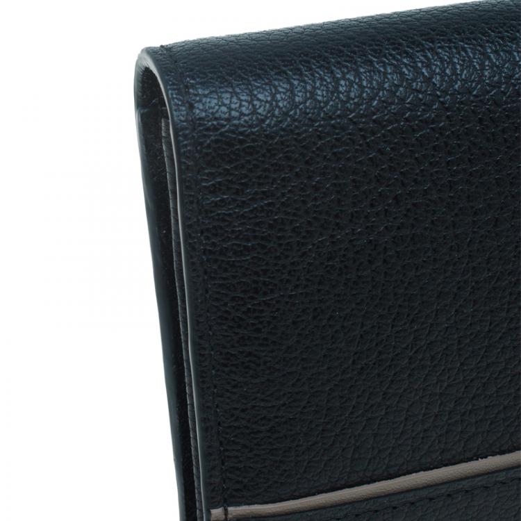 Pre Owned Tumi Black Leather Chelsea Continental Flap Wallet