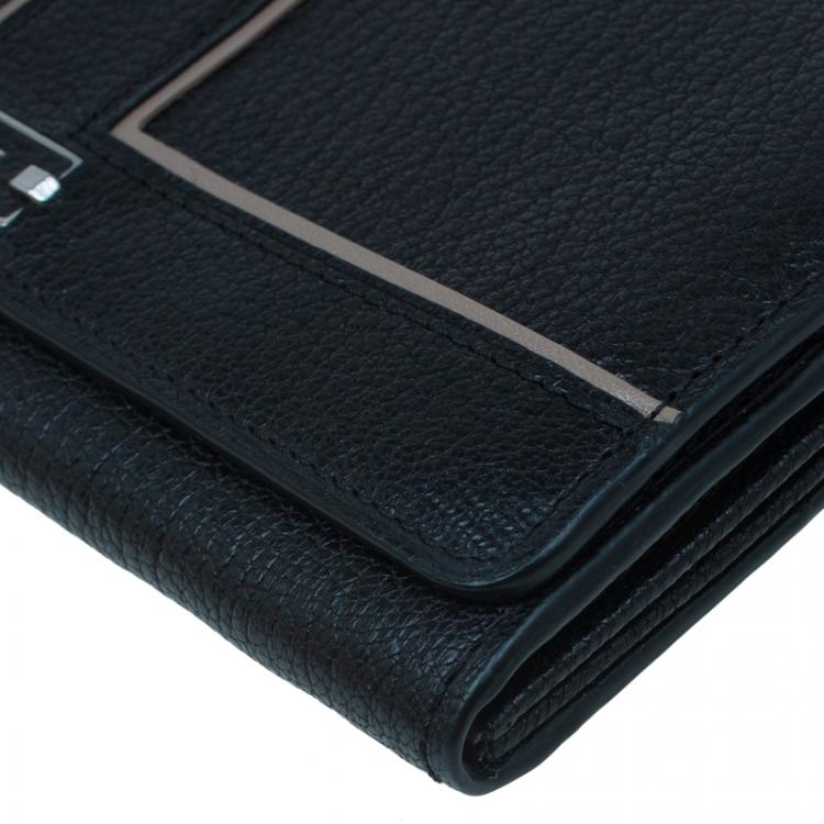 Pre Owned Tumi Black Leather Chelsea Continental Flap Wallet