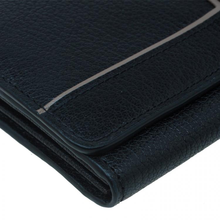 Pre Owned Tumi Black Leather Chelsea Continental Flap Wallet