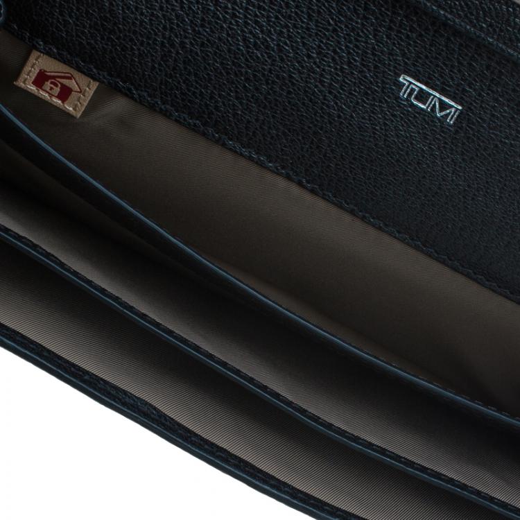 Pre Owned Tumi Black Leather Chelsea Continental Flap Wallet