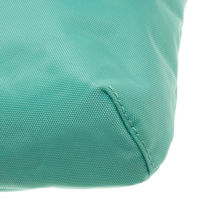 Pre Owned Tumi Mint Blue Nylon Crossbody Flap Bag
