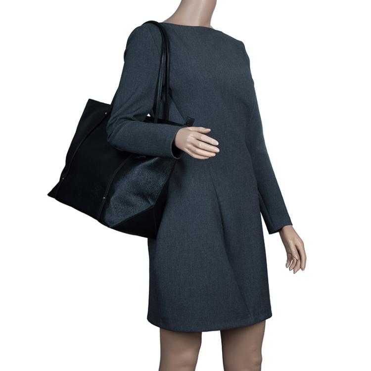 Pre Owned Tumi Black Textured Leather Villa Quintessential Tote