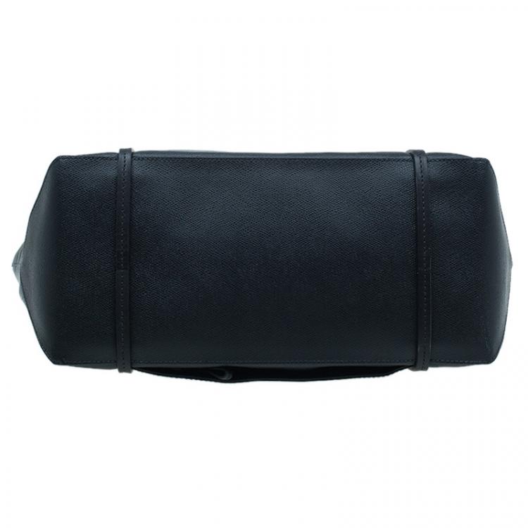 Pre Owned Tumi Black Textured Leather Villa Quintessential Tote