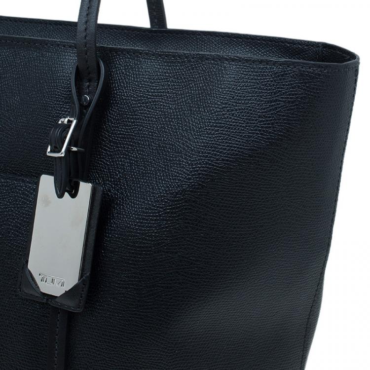 Pre Owned Tumi Black Textured Leather Villa Quintessential Tote