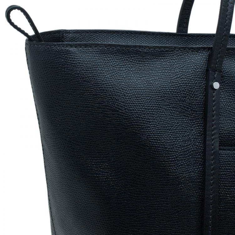 Pre Owned Tumi Black Textured Leather Villa Quintessential Tote