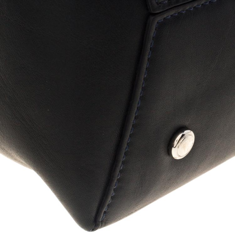 Pre Owned Tumi Navy Blue Leather Boulevard Tote