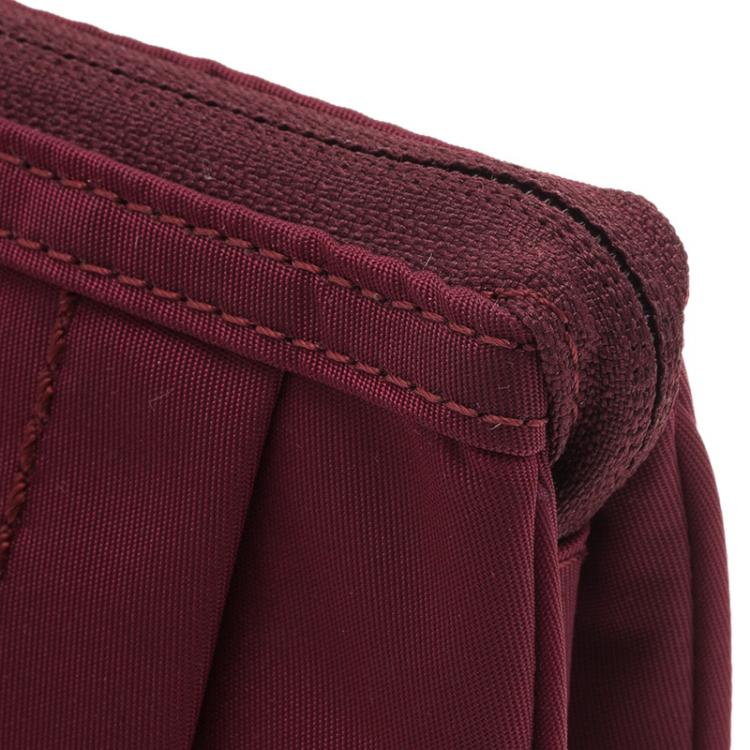 Pre Owned Tumi Burgundy Nylon and Leather Voyageur Pouch 