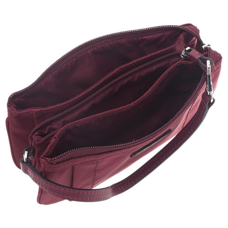 Pre Owned Tumi Burgundy Nylon and Leather Voyageur Pouch 
