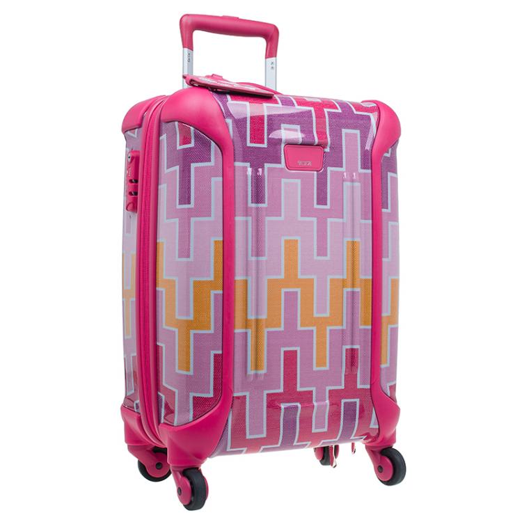 Pre Owned Tumi Multicolor Geometric Patterns Plastic X Jonathan Adler Continental Carry-On Suitcase
